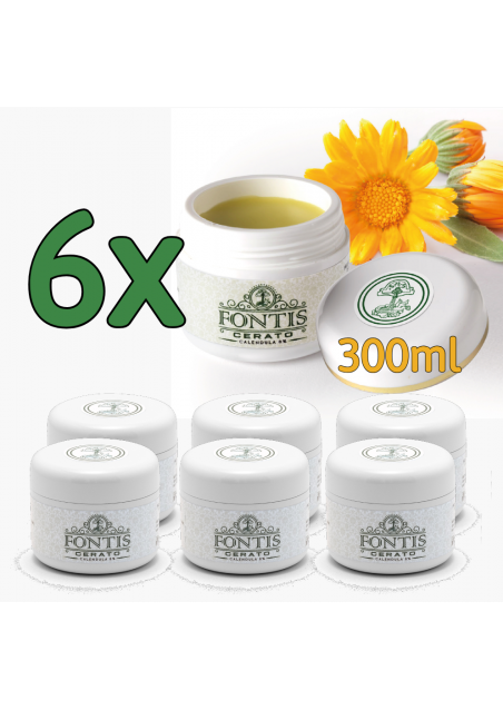6x FONTIS Calendula Unguento 300ml - Emorroidi, Ragade Anale e Seno,Punture,Calli,Cicatrizzante,Prurito,Dermatite,Idratante
