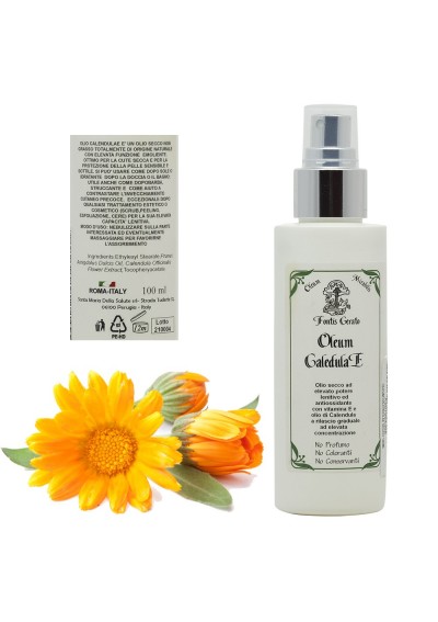 FONTIS Calendula Olio 100ml - Pelle Viso Corpo, Idratante, Lenitivo, Rigenerante, Calmante, Antiossidante, Vitamina E